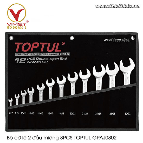 Bộ cờ lê 2 đầu miệng 8PCS TOPTUL GPAJ0802