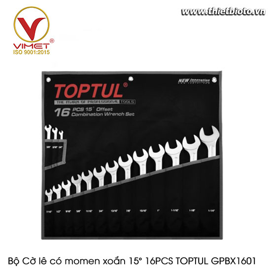 Bộ Cờ lê có momen xoắn 15° 16PCS TOPTUL GPBX1601