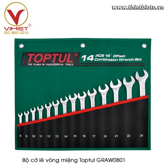 Bộ cờ lê vòng miệng TOPTUL GRAW0801