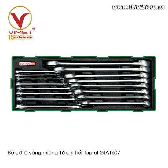 Bộ cờ lê vòng miệng 16 chi tiết Toptul GTA1607