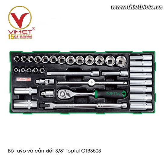 Bộ tuýp và cần xiết 3/8