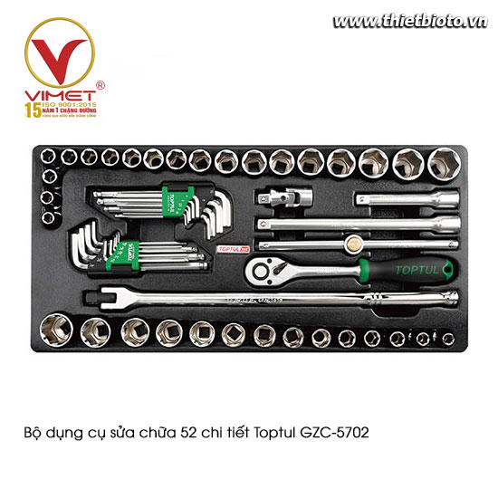 Bộ dụng cụ sửa chữa 52 chi tiết Toptul GZC-5702