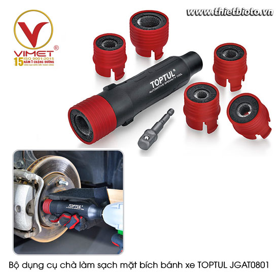 Bộ dụng cụ chà làm sạch mặt bích bánh xe TOPTUL JGAT0801