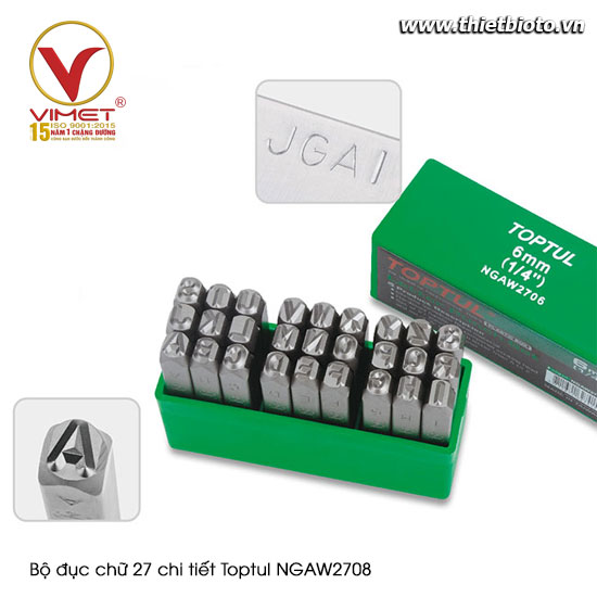 Bộ đục chữ 27 chi tiết Toptul NGAW2708