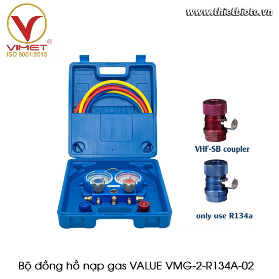 Bộ đồng hồ nạp gas VALUE VMG-2-R134A-02