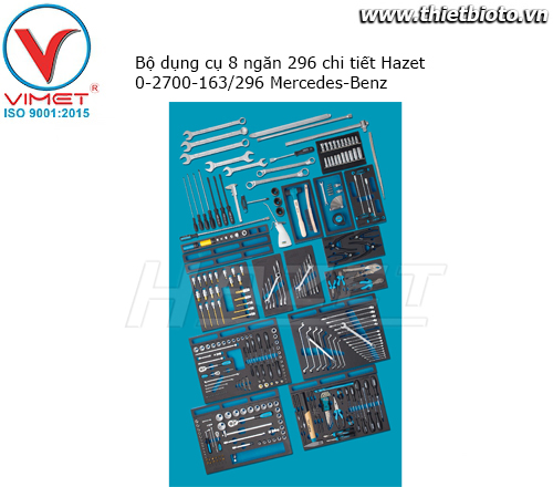 Bộ dụng cụ 8 ngăn 296 chi tiết Hazet 0-2700-163/296 Mercedes-Benz