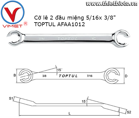 Cờ lê 2 đầu miệng TOPTUL AFAA1012