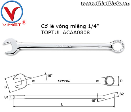 Cờ lê đầu vòng miệng Toptul ACAA0808