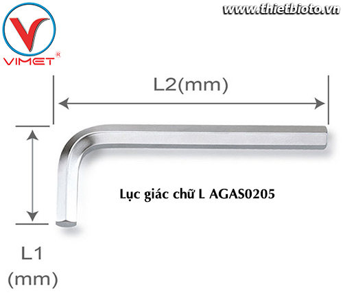 Lục giác chữ L (ngắn) 2mm TOPTUL AGAS0205