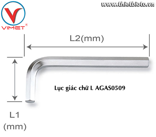 Lục giác chữ L (ngắn) 5mm TOPTUL AGAS0509