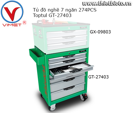 Tủ dụng cụ 7 ngăn 274PCS Toptul GT-27403