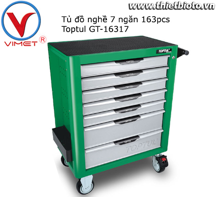 Tủ đồ nghề sửa chữa 7 ngăn 163pcs Toptul GT-16317